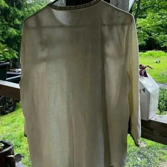 St John's Bay Women's Sz L Boho Style Button Down Embroidered Blouse - Picture 4 of 4